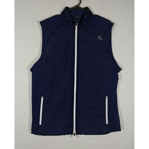 EUC Rhoback Fulton Vest Mens Large Navy Insulated Puffer Quilted Golf USA Active